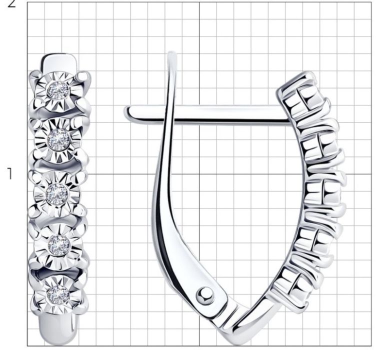 Серебрянный набор с бриллиантами