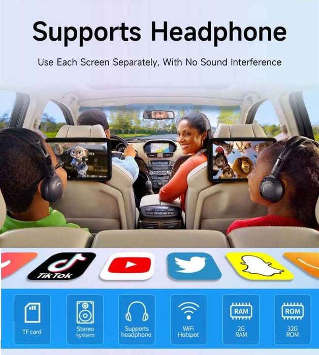 Мултимедия за Подглавник 10.1"2+32G Carplay   А241