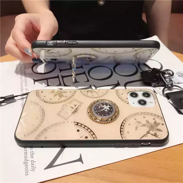 Husa + pietricele + inel "TIME" pentru iPhone 12 , 12 Mini , 12 Pro