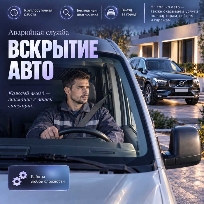 Открыть дверь автомобиля/вскрытие гаража с накладным замком на воротах