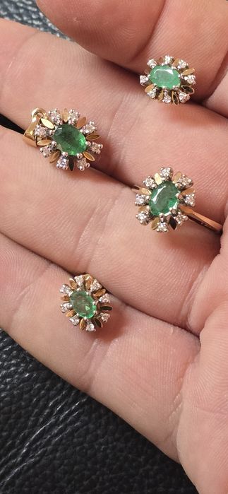 Set aur diamante si smaralde naturale okazie