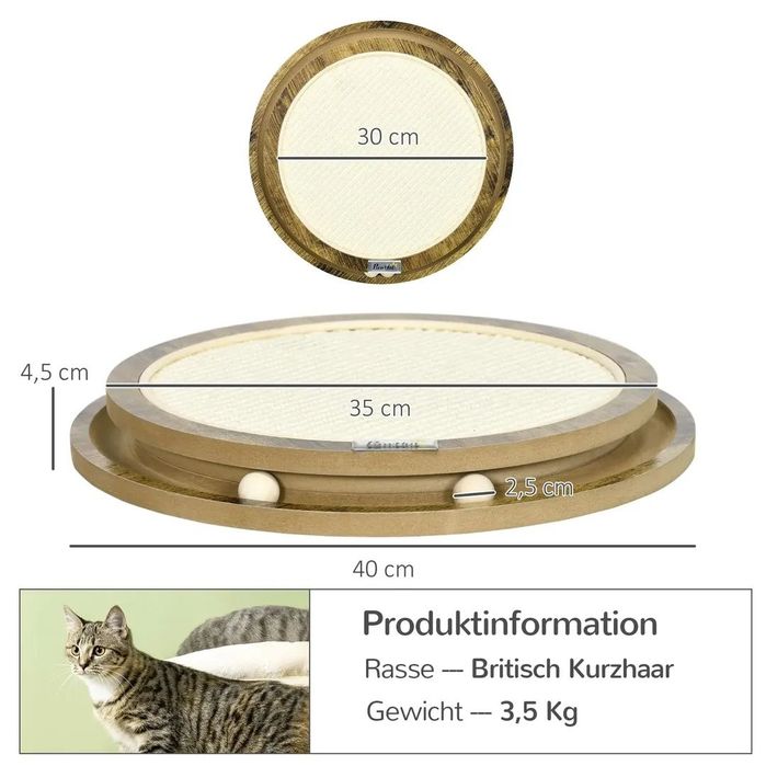 PawHut Дъска за драскане 40 см x 40 см x 4,5 см
