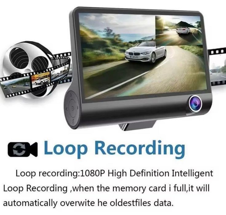 Cameră de bord HD cu 3 camere + card 32GB CADOU