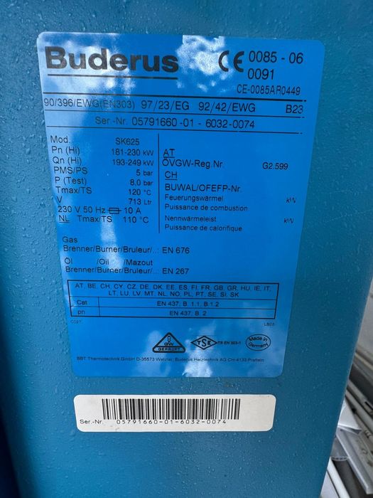 Centrala pe gaz Buderus  250kw