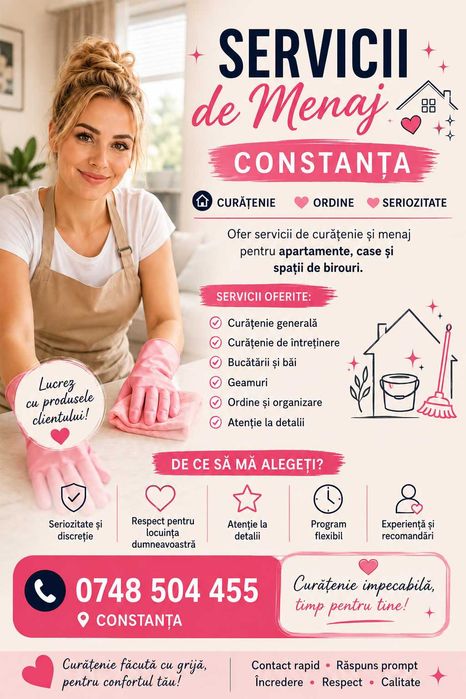 Servicii de curățenie la domiciliu