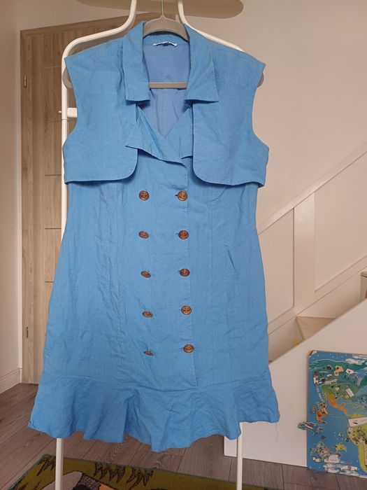 Salopeta rochie in muselina bumbac linen cotton