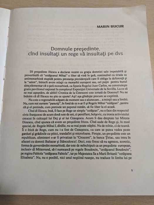 Majestate, nu pleca - Articole despre Regele Mihai - rară