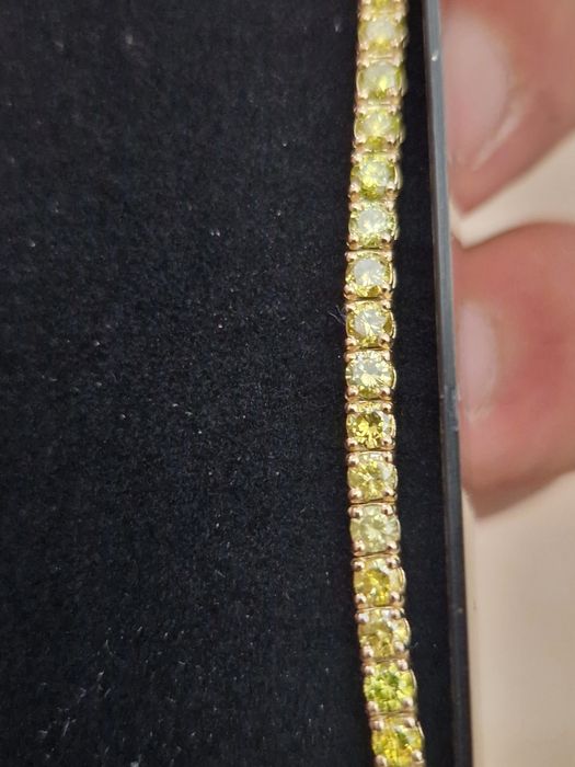 Bratara tenis aur galben cu diamante
