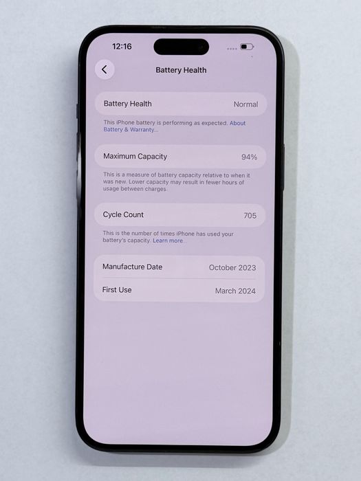 iPhone 15 Plus Black 94% battery