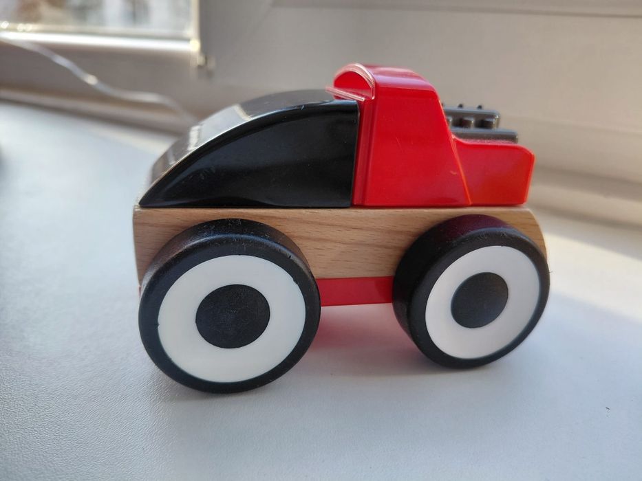 Ikea Set vehicule, 3 piese, excavator/mașină de curse/poliție