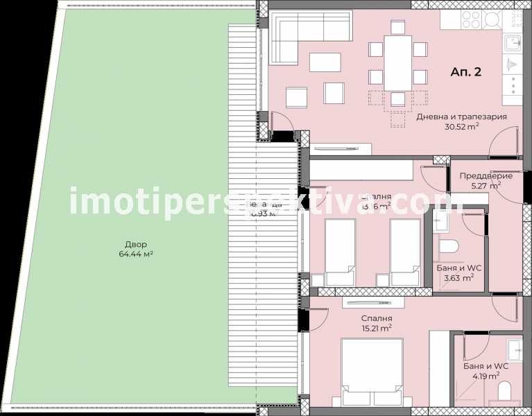 реф.16127 Две спални, собствен двор, АКТ 16-Беломорски!