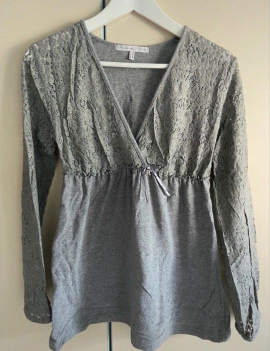 Bluza gri florală bumbac Rebecca & Bros