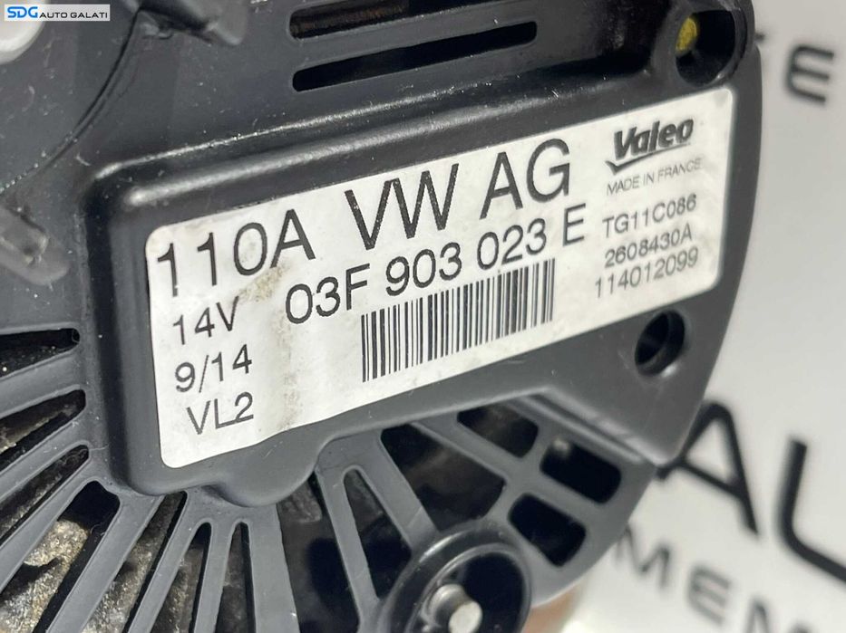 Alternator 110A Valeo Skoda Roomster 1.2 TSI CBZA CBZB 2011 - 2015 Cod 03F903023E