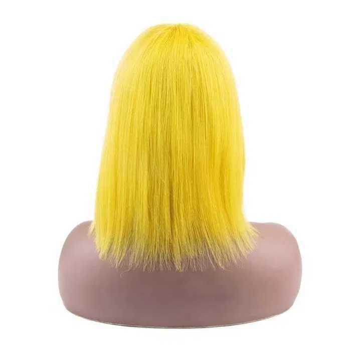 Жълта перука 100% естествен косъм