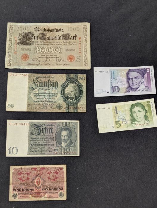 Bancnote vechi Romania, Germania și Austro Ungaria