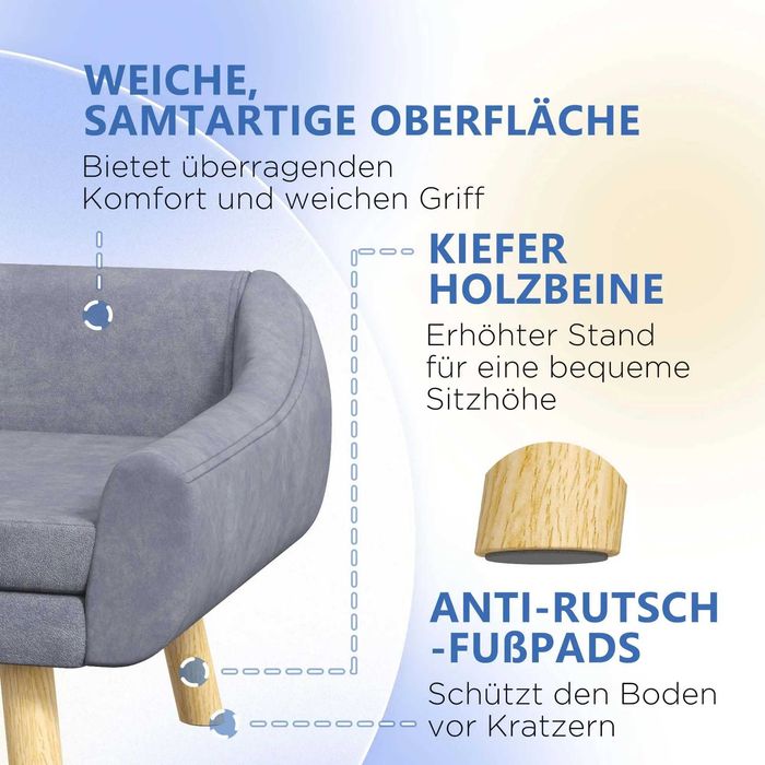 Диван за кучета PawHut Pet Sofa, скандинавски дизайн