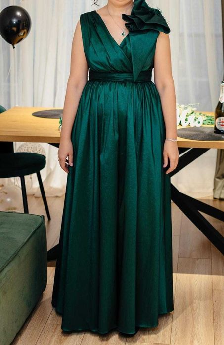 Rochie elegantă Cristina verde smarald, mărimea 40