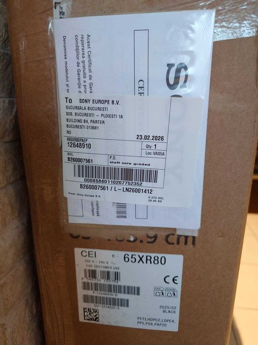 Televizor OLED Sony BRAVIA 65XR80, 164 cm, Smart Google TV, 100Hz, 4K