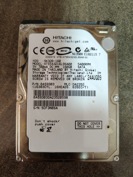 Hdd Hitachi 160 GB, health 100% și un Toshiba de 250 gb