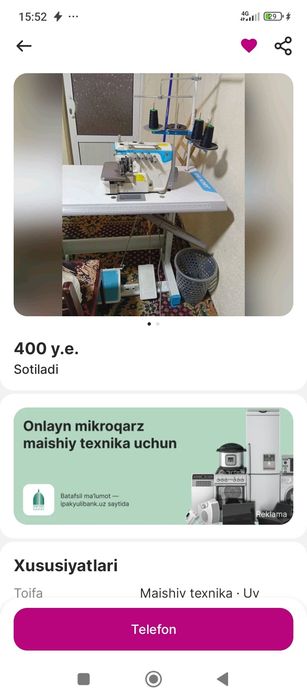 Averlo E4 bn rashma sotiladi