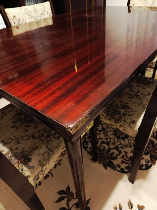 Set masa + 4 scaune din pal furniruit