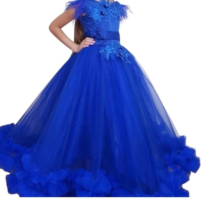 Rochiță ocazie fetiță 7-8 ani – albastră, stil prințesă