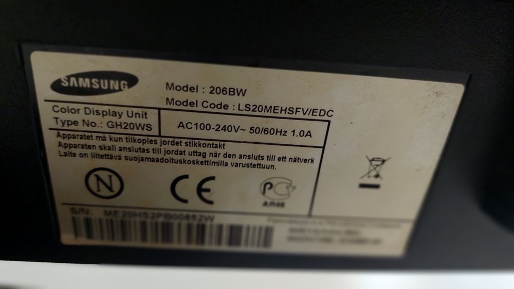 Монитор за Компютър Samsung 206BW 20 inc