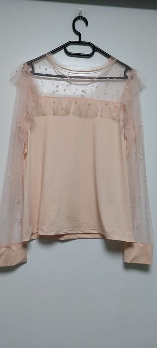 Bluza dama coral cu perle