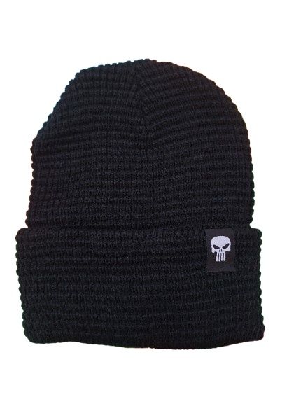Зимна мъжка шапка - Череп, черна