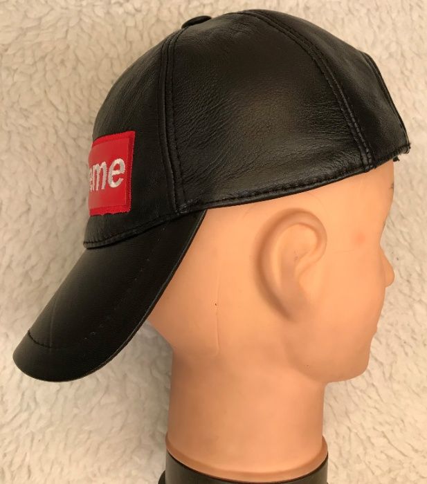 Sapca unisex piele neagra logo brodat marime universala