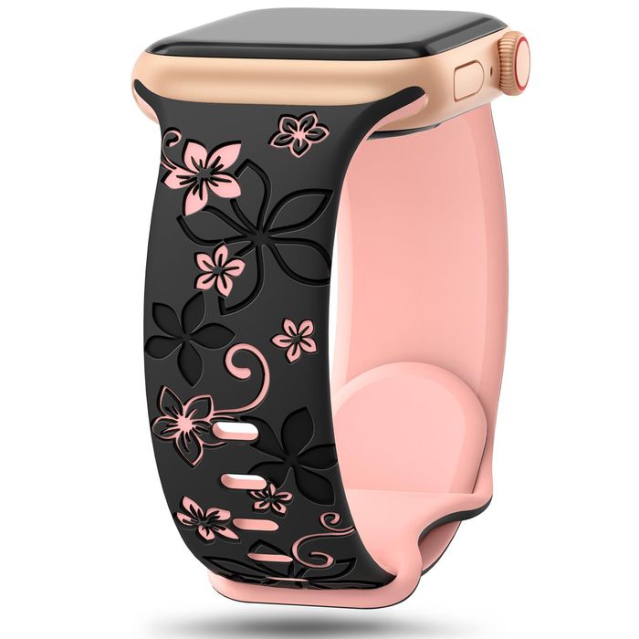 FLORAL Силиконова каишка Apple Watch Series 11/10/9/8/7/6/5/4/3/2/1/SE