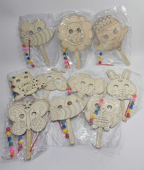 2 бр. за 7.90лв. Дървени маски за рисуване за партита и всички поводи