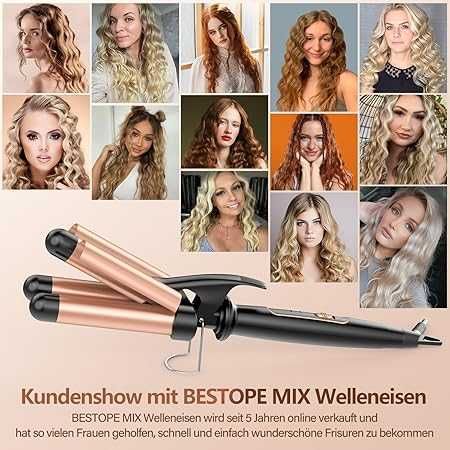 BESTOPE MIX Маша за коса, 3 цилиндъра, 22 мм, Керамична  150°C/210°C