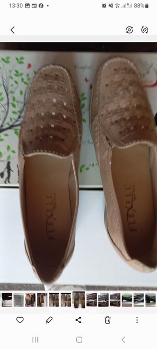 Pantofi bej piele