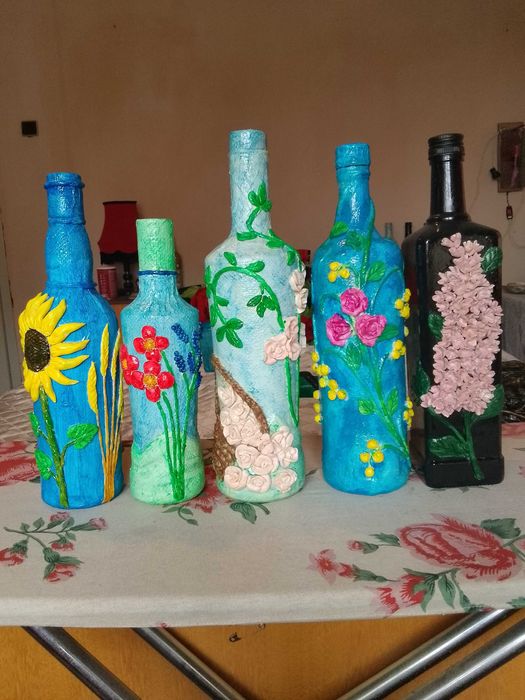 Ръчно декорирани бутилки-шишета
