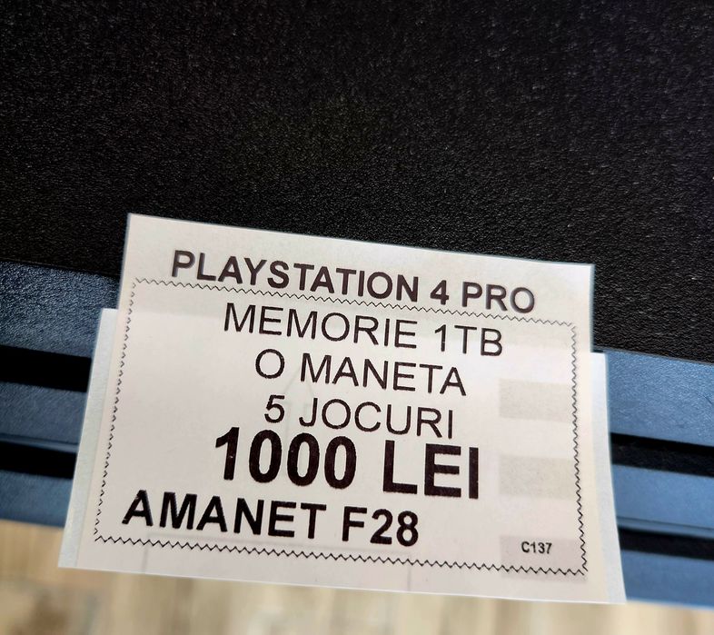 Amanet F28: Consola PS4 PRO 1 TB +1 maneta+5 Jocuri (L)