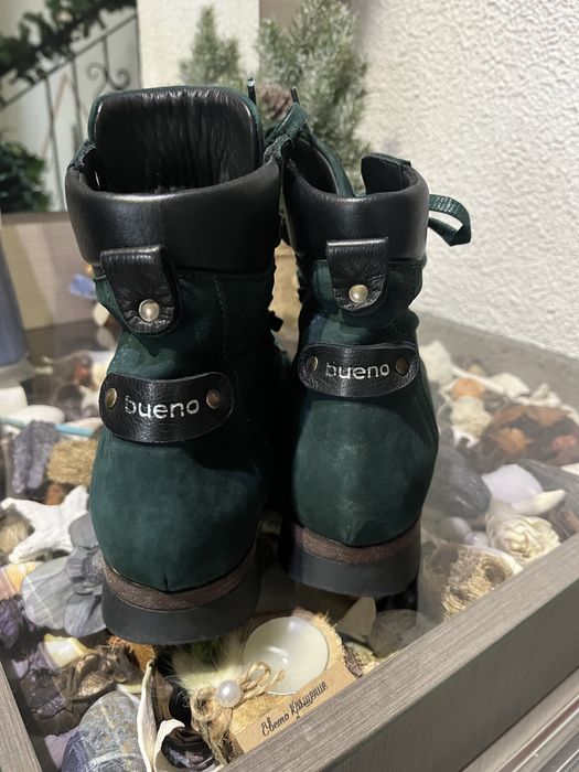 Зелени боти естествен велур