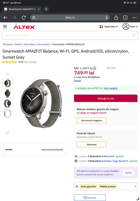 Smartwatch amazfit balance
