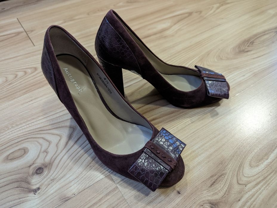 Pantofi mov piele naturala intoarsa