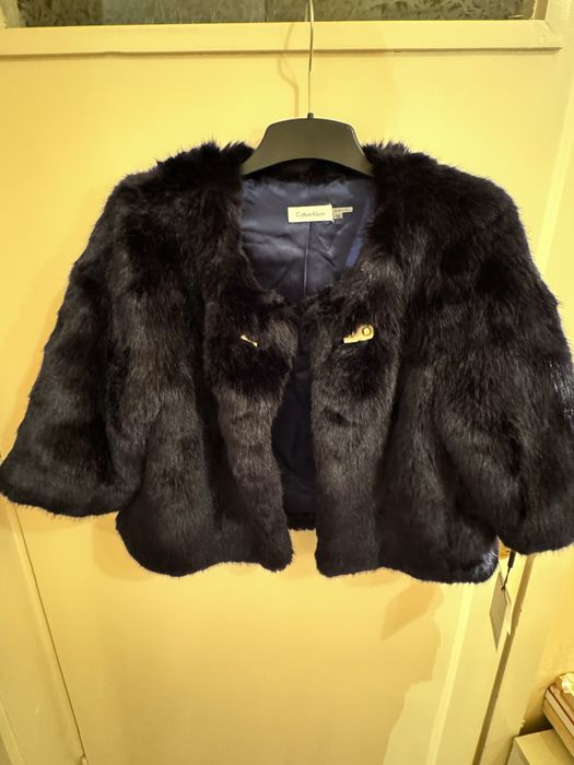 Haină Blană Calvin Klein bleumarin, scurta, marimea M
