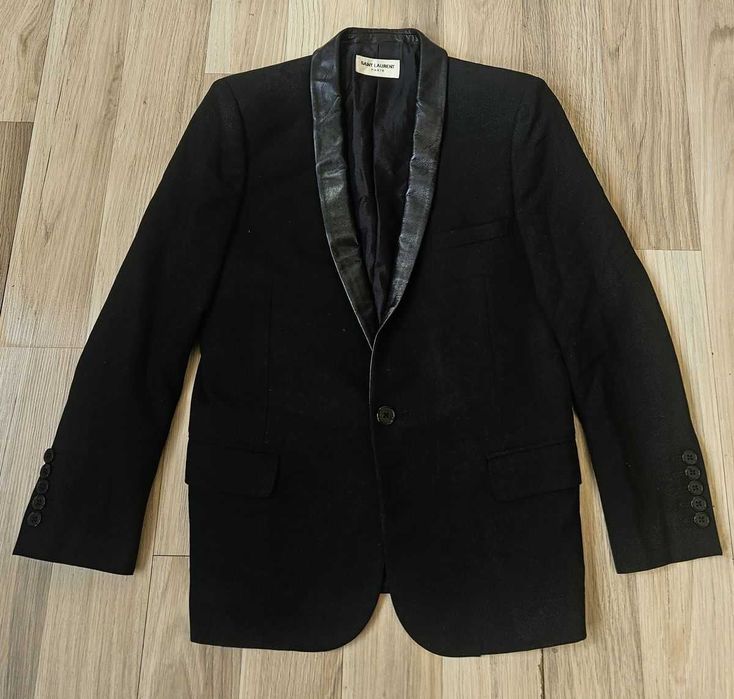 Дамски белейзър с кожени ривери Saint Laurent - S/M