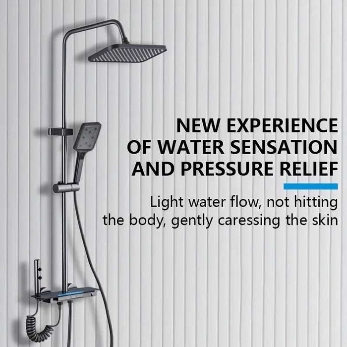Луксозна Душ система с термостатен смесител 4 функции пиано бутони