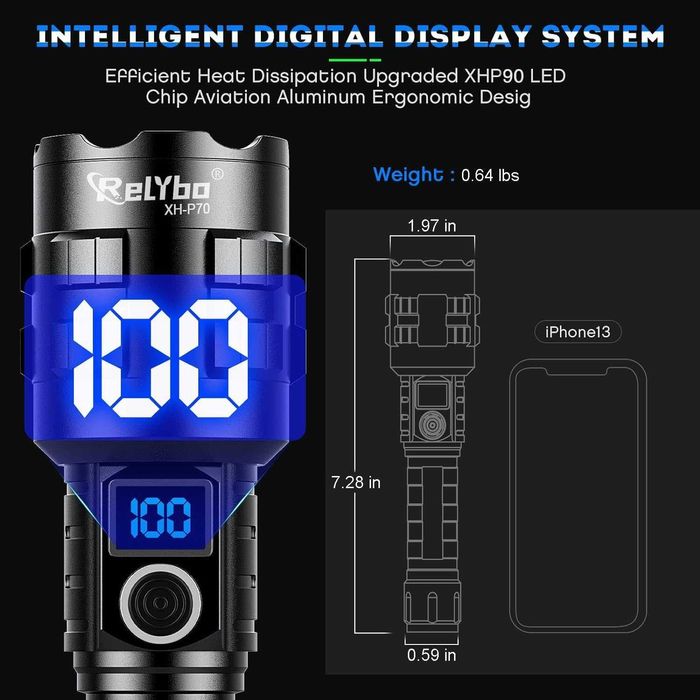 Lanterna led,superputernica,15000 lm,ReLybo A06,sigilat