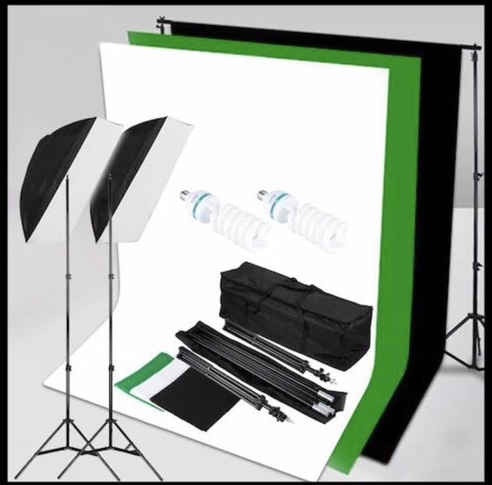 ФОТО СТУДИО.2бр. Софтбокс и Фонова Система.Видео.Фото