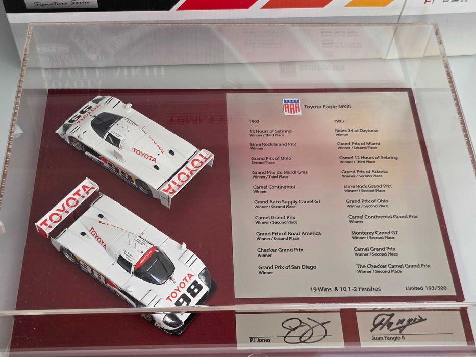 1/43 TSM Set 2 Machete Auto Toyota Eagle MKIII PJ Jones Juan Fangio Semnate
