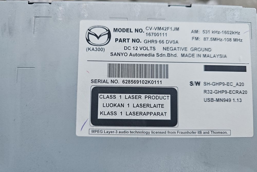 Navigatie originala Mazda 6