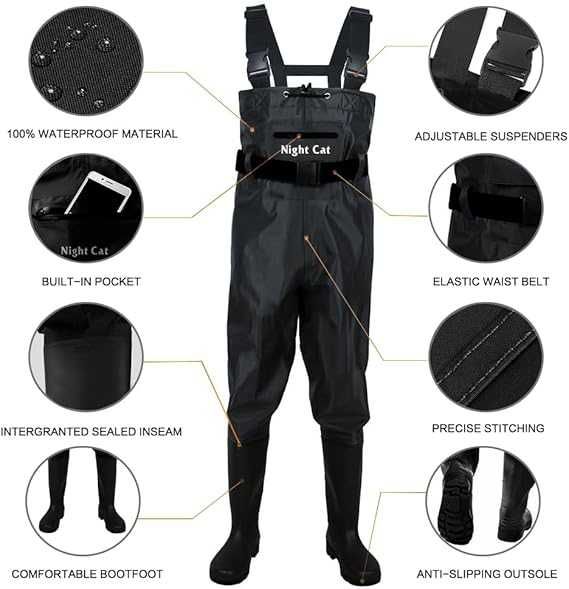 Cizme impermeabile unisex Night Cat, respirabile, pentru pescuit