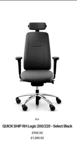 Vand scaun QUICK SHIP RH Logic 200/220 - Select Black