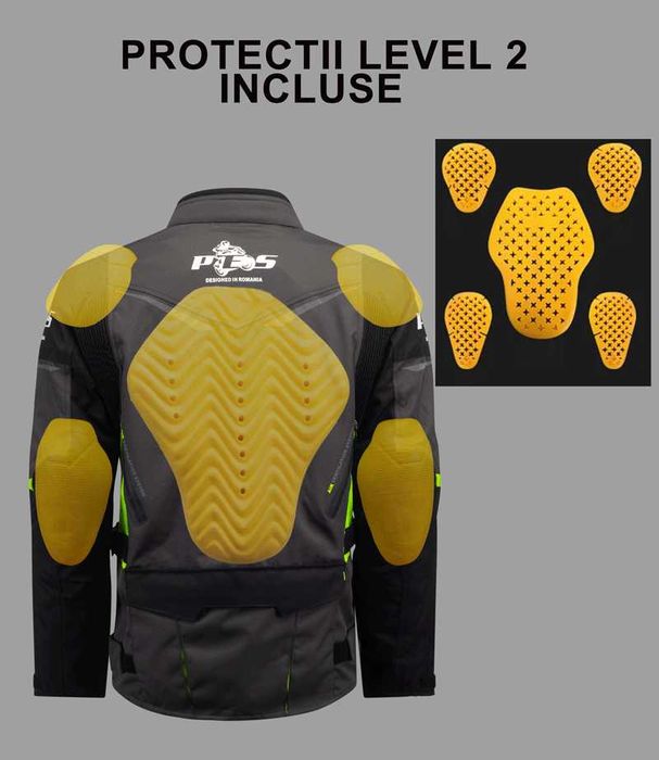 Geacă moto textilă impermeabilă cu protecții Level 2 mesadă iarna