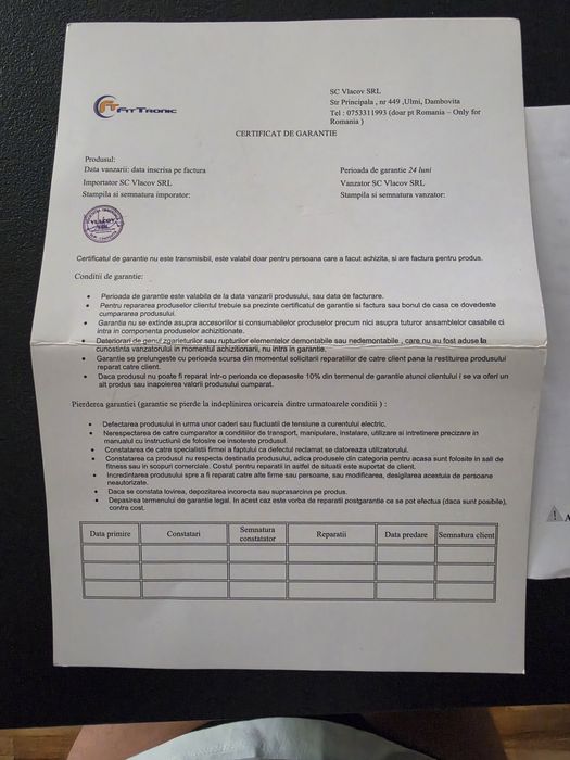 Vand banda alergat Fit Tronic in garantie